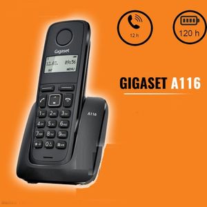 Siemens Gigaset AS185 noir - Téléphone fixe sans fil avec répondeur prix  Maroc