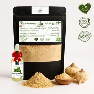BIO SANTE Maca en poudre format familial 500 g + huile de Thé Vert 30ml gratuit