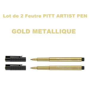 Faber Castel 2 Feutres Doré Métallique PITT ARTIST PEN