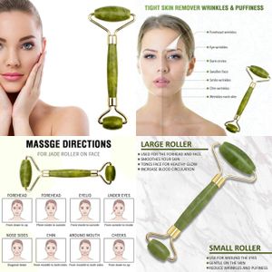 أسطوانة اليشم السحرية للوجه مع مدلك الوجه الكوارتز الوردي، حجر دوار مضاد للشيخوخة، مضاد للتجاعيد، أسطوانة حجر الوجه، شد الجلد - أخضر (مدلك الوجه الأسطواني الخالي من العيوب - أخضر)