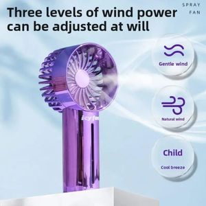Mini Ventilateur Spray Portable avec diffuseur de gouttelettes d’eau d'/ Eclairage LED/ couleurs aléatoires