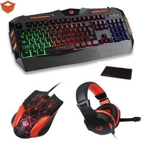 Meetion QWERTY US Pack Gaming 4 IN 1 - Casque + Souris + Tapis + Clavier rétroéclairé