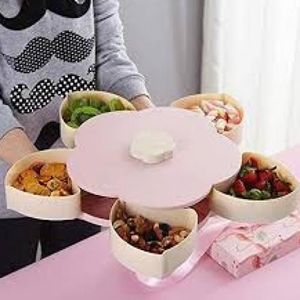 علبة حلوى دوارة ، حاوية حلوى على شكل زهرة