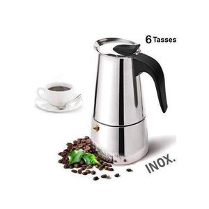 Cafetière Italienne en Acier Inoxydable – Capacité 6 Tasses – Design Élégant et Durable – Compatible Tous Feux