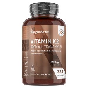 WeightWorld فيتامين K2 MK7 200 ميكروجرام، 365 قرص