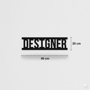 Tableau mural noir représente l'inscription "DESIGNER" en bois MDF 40*20CM