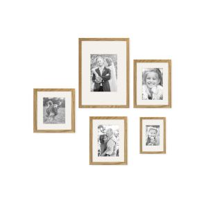 HomeDeco ENSEMBLE DE CADRE PHOTO 5 PIECES CHENE 30x30 / 20x25 cm
