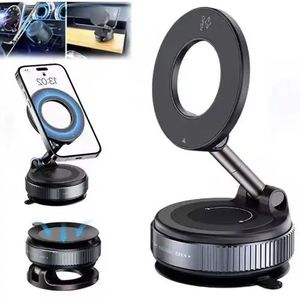 Support Téléphone Magnétique MagSafe 360° – Ventouse Double Face Pliable et Rétractable pour Voiture Bureau Maison