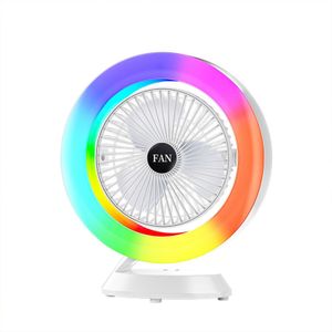Ventilateur de Bureau Portable S27 avec Eclairage LED RGB et Batterie Rechargeable USB