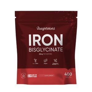 WeightWorld Bisglycinate de Fer (Ferrous) 28 mg 400 comprimés - Made in UK
