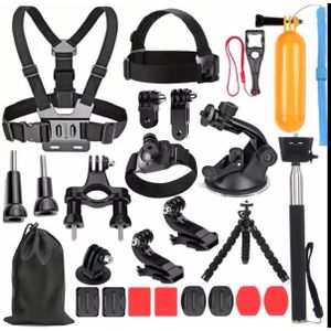 Kit Accessoires 20 en 1 pour GoPro et Caméra Action Fixations Vélo/Casque/Voiture
