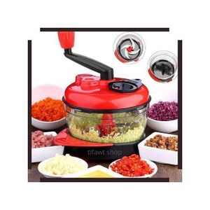 Robot de Cuisine Manuel 5-en-1 – Hachoir à Lames Inox avec Accessoires