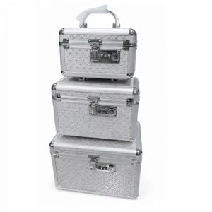 مجموعة من 3 صناديق تخزين مستحضرات التجميل مزودة بأقفال، مثالية لتخزين المجوهرات وإكسسوارات المكياج