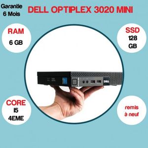 DELL Unité centrale OPTIPLEX 3020 SFF INTEL G3220 3GHZ 8GO SSD 240GO DVD  WIFI - Remis a neuf à prix pas cher