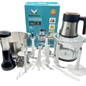 Hachoir Électrique 2L – 2500 W – Double Bol Verre & Inox