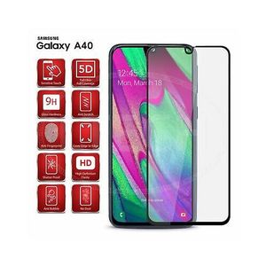 Film en verre trempé incurvé 9H 5D noir pour Samsung Galaxy A40