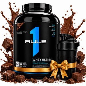 Rule 1 مزيج بَرُوتِين مصل الحليب 2.28 كجم بالشوكولاتة الفادج – بَرُوتِين سريع وشامل للتعافي