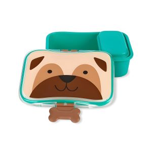 Boîte à Repas Enfant - Design Carlin avec Compartiment - Idéale École & Pique-nique - Vert/Marron