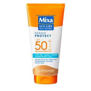 Crème Solaire Mixa SPF 50+ Dermo Protect – Peaux Sensibles – Très Haute Protection UVA/UVB – Résistante à l’Eau