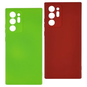 Pack 2 Pochettes silicone pour Samsung Note 20 Ultra Vert clair - Rouge