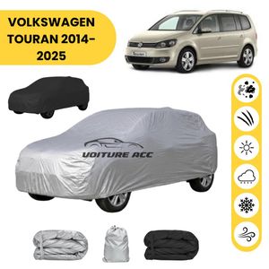 Bâche voiture imperméable double face – Protection complète contre pluie, soleil et poussière + sac offert ( VOLKSWAGEN TOURAN 2014-2025 )