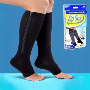 Chaussettes à Compression zip Sox, Chaussettes de compression zippées, Taille S-M Noir