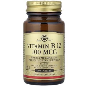 Solgar Vitamin B12, 100 mcg, 100 Tablets