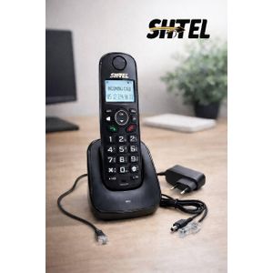 Shtel Téléphone fix numérique sans fil , idéal pour la maison et le bureau. Jusqu’à 120h en veille, 10h en appel, portée 50m intérieur / 300m extérieur. Grandes touches, mains libres, 50 contacts, 10 mélodies, mode silencieux.