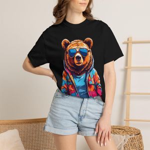 CAPRI T-shirt Design URBAN STYLE  Bears & Unisexe en 100% coton noir 