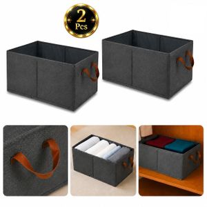 Lot de 2 Paniers de Rangement Pliables en Tissu – Grande Capacité – Organisateurs Multifonctions pour Vêtements, Livres et Accessoires