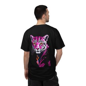 CAPRI T-shirt Premium Noir Motif Animalier Pop Art – Look Casual Chic & Confort 100% Coton Unisexe  NOIR