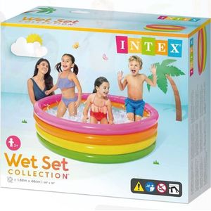 Intex Piscine Gonflable Ronde - 4 anneaux colorés -