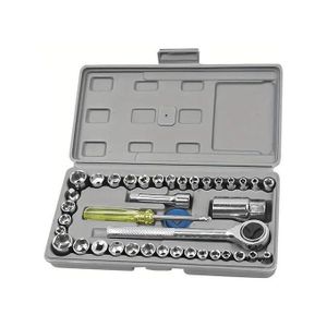 Ensemble d'outils 40 pièces -Outil réparation auto-Coffret Clé à douille Manchon