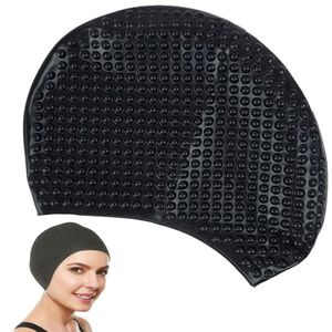 Generic Bonnet de bain en Silicone pour femmes et hommes, grande taille,  cheveux longs colorés, sport à prix pas cher