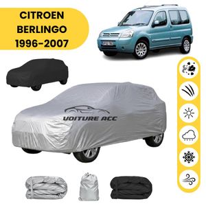 Bâche voiture imperméable double face – Protection complète contre pluie, soleil et poussière + sac offert ( CITROEN BERLINGO 1996-2007 )