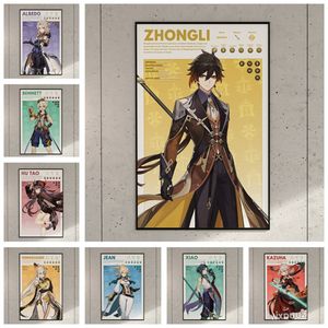 8 poster A5  Genshin Impact Anime  Manga Painting style Poster Chambre