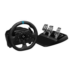 Logitech Ensemble G923 volant et pédalier de course G923, TRUEFORCE, cuir véritable - Pour PS5, PS4, PC et Mac - Noir