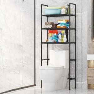 Étagère de Rangement pour WC et Salle de Bain – Meuble Autoportant à 3 Niveaux, Gain de Place, Support au-dessus des Toilettes ou Machine à Laver