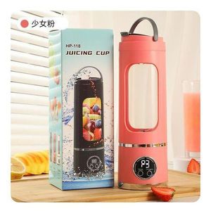 Mixeur Portable Rechargeable USB-C 450 ml, Blender Sans Fil 12 Lames, Broyeur de Glace, Mini Blender Smoothie et Shake Protéiné, Extracteur de Jus, Écran LED, Sans BPA, Couvercle Étanche, pour Voyage, Sport et Maison