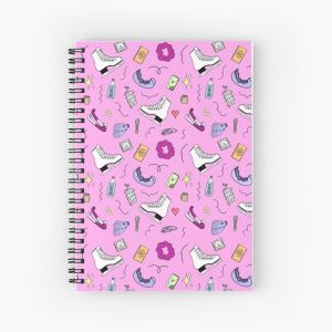 Figure Skating Cartoon Pattern - Pink Spiral Notebook Bloc note