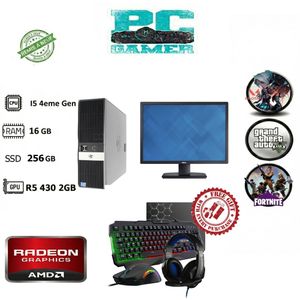 Hp PC Gamer complet RP5 Model 5810 - i5 4ème Gen - 16Go RAM - 256Go SSD - RADEON R5 430 2Go + Ecran 19" + combo - Remis à Neuf