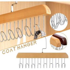 Porte-Accessoires en Bois Naturel – Support Multi-Crochets