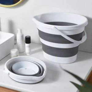 Panier en silicone pliable pour le linge, ideal pour le camping et le rangement domestique