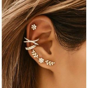 6 pièces Doré Boucles d'oreilles Bijoux pour les femmes avec strass