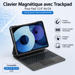 WiWU Étui Clavier Backlit Magnétique avec Trackpad pour Tablette 12.9" Air 2024 - MK003