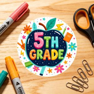 24/48 autocollants multicolores ronds en papier brillant avec motifs de pomme et d'étoile pour cahiers, journaux, fournitures de décoration d'ordinateur portable, adaptés pour l'école, le bureau, les décorations de 5e année
