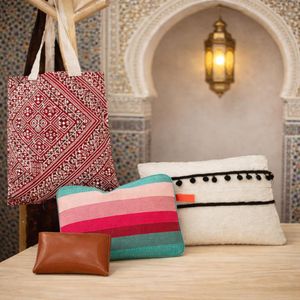 Sac cabas avec 3 pochettes – Style artisanal marocain