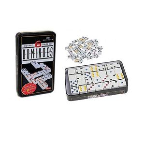 Jeu de dominos professionnels Double Six 6 avec dominos 28 pièces couleur dans un coffret métallique