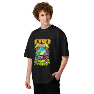 T-shirt Oversize Leisure Summer Vibes Blanc Unisexe BLACK
