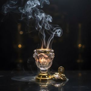 مبخرة فاخرة من الزجاج والذهب